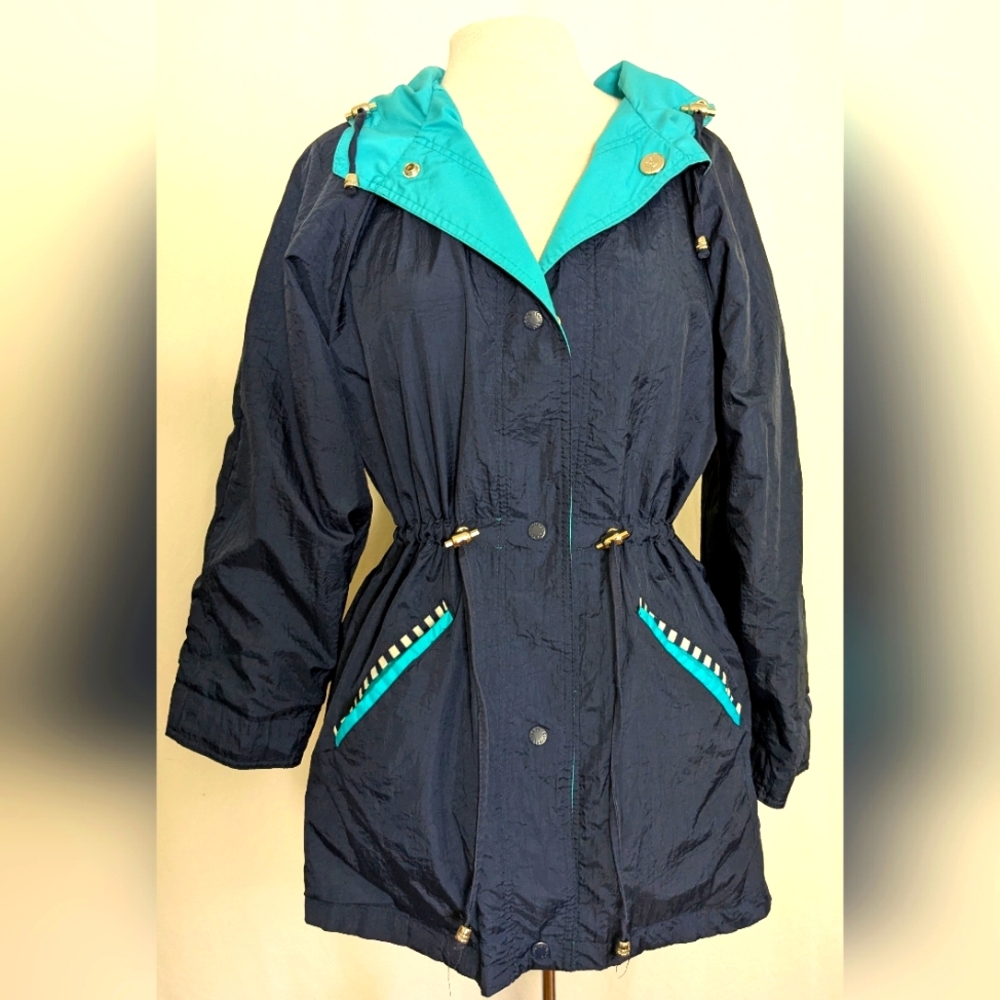 90s Retro Basic Editions Reversible Windbreaker J… - image 2